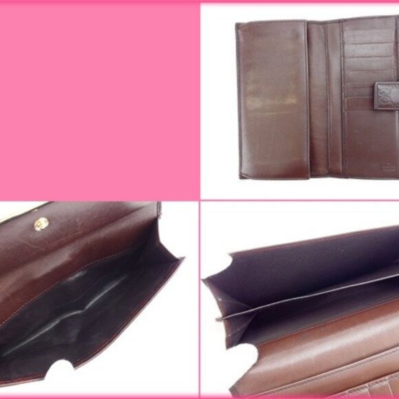 Gucci Wallet Purse Long Wallet Guccissima Brown Woman Authentic Used - Picture 7 of 7